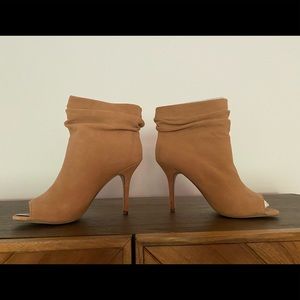 Aldo - Tan Merkin Peep Toe Suede Booties